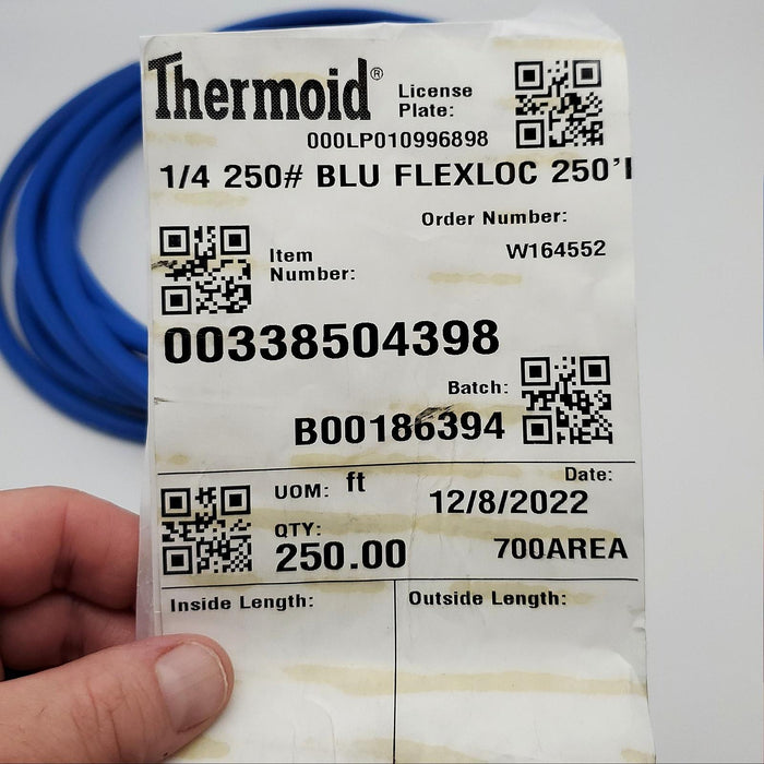 1/4" 4AN Flex-Loc Push-On Nitrile Hose Blue 25ft 250 PSI Thermoid USA Made 6
