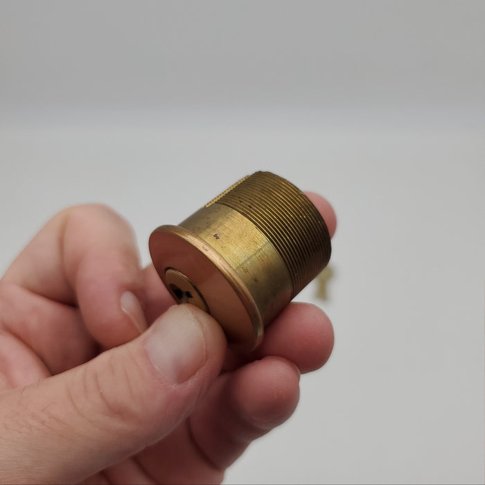 Falcon Mortise Cylinder 1-1/8" Length Satin Bronze # 985 E Keyway 5 Pin 9898 Cam 5