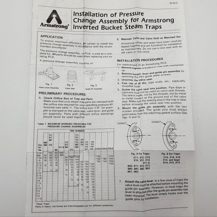 Armstrong B1671-3 PCA Pressure Change Assembly Kit for Bucket Steam Traps 7