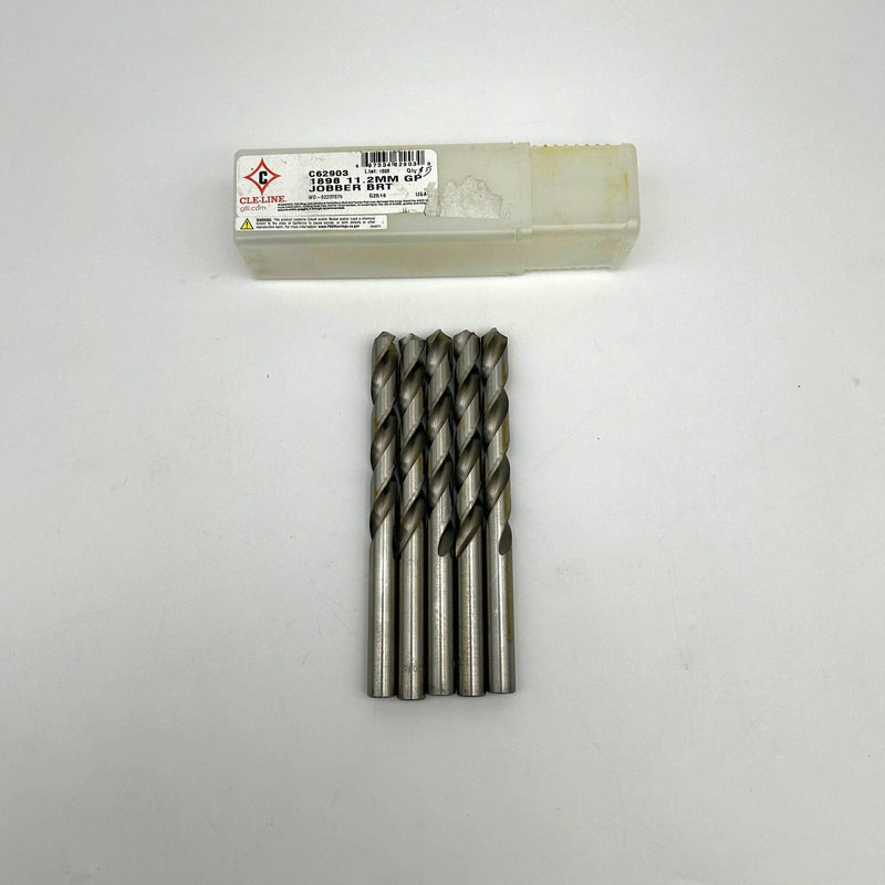 5pk Cle-Line C62903 Jobber Drill Bit 1898 11.2mm General Purpose HSS Bright