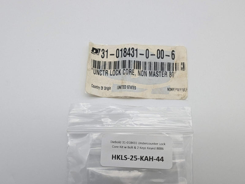 Diebold 31-018431 Undercounter Lock Core Kit w Bolt & 2 Keys Keyed 8006 5