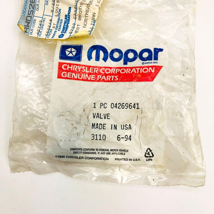 Mopar 4269641 Valve for Automatic Transmission Governor OEM NOS Sealed 5