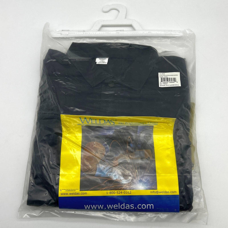 Weldas 33-8060 Welding Jacket 2XL Cool FR Hybrid 9oz Cotton W/ Leather Sleeves