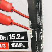 Southwire 2408SW8804 Extension Cord Red 14/3 Gauge Conductor 50ft Indoor Outdoor 2