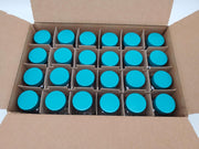 Qorpak 4oz French Square Glass Bottles Type 3 Green F217 Lid GLC-01311 Box of 24 2