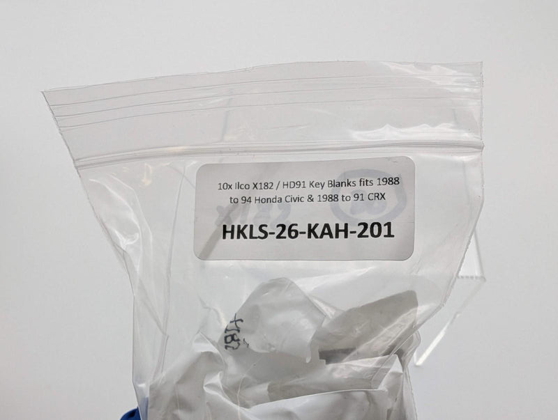 10x Ilco X182 / HD91 Key Blanks fits 1988 to 94 Honda Civic & 1988 to 91 CRX 3