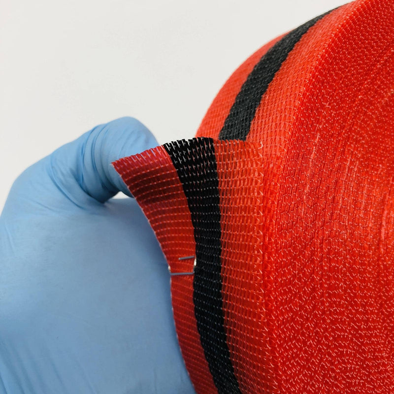 Presco SBW2RBK200 Woven Barricade Tape 2in x 200ft Red with Black Stripe 2 Rolls 4