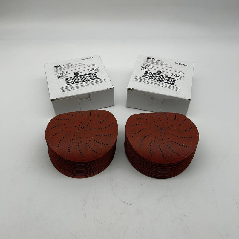 3M Hookit 54034 Sanding Film Disc 375L P180 Grade 5in Hook and Loop 100pk/2 Bxs