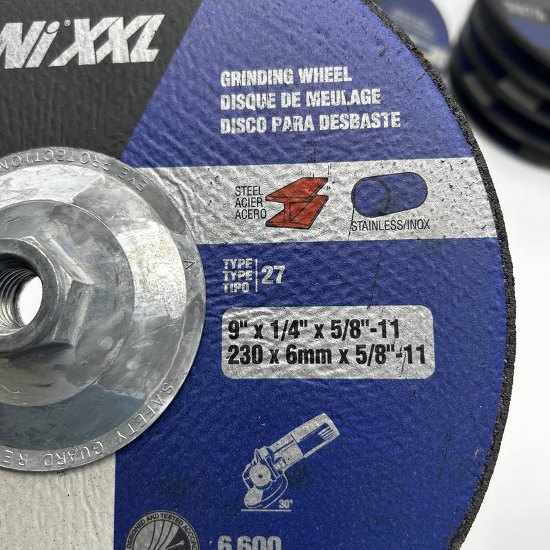 Norton 66252843793 Grinding Wheel 9in x 1/4in x 5/8"-11 Type 27 Gemini XXL 10pk