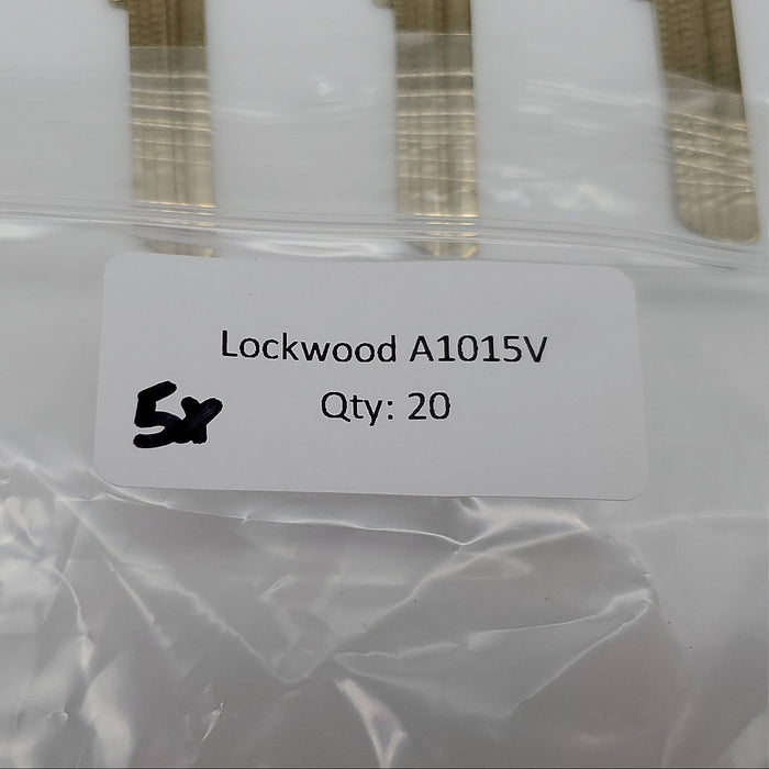 5x Lockwood A1015V Key Blanks V Keyway Nickel Silver 6 Pin USA Made NOS 4