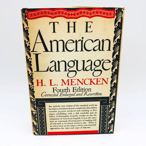 The American Language H. L. Mencken Hardcover 1960 15th Printing Linguistics 1