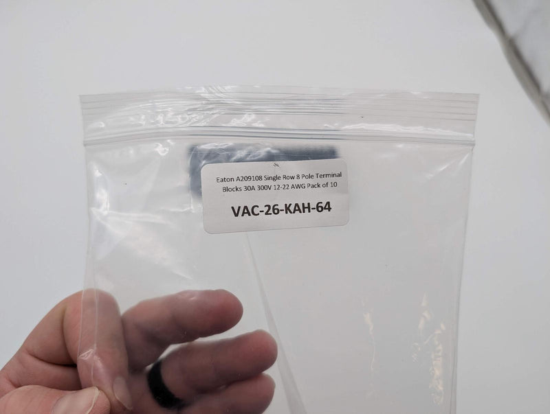 Eaton A209108 Single Row 8 Pole Terminal Blocks 30A 300V 12-22 AWG Pack of 10 4