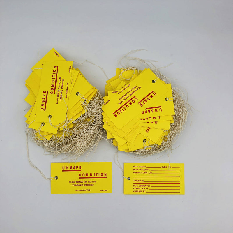 Linco 0010052 Unsafe Condition Tag Yellow Red 2-5/8in x 5-1/4in Lot of 200 Tags 8