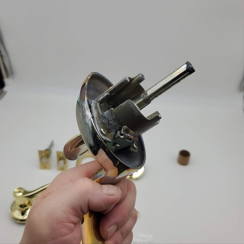 Schlage Entry Door Handlset Deadbolt & Thumbturn Brass F360V 2-3/8 to 2-3/4 BS 6