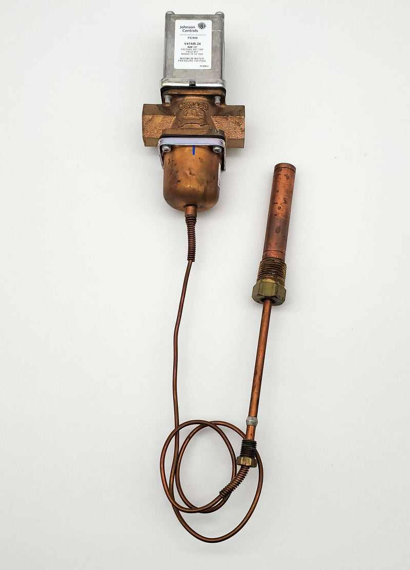 Johnson Controls V47AB-24C Water Regulating Valve 1/2" Temp Actuated 75 - 135F 1