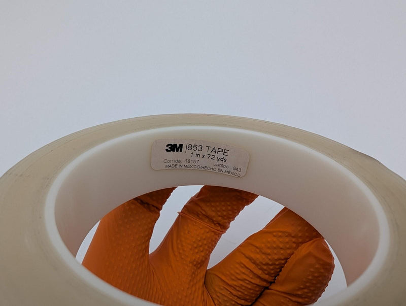 3M 853 Polyester Film Tape 1 Inch x 72 Yards 2.2 Mil Acrylic Adhesive 1 Roll 3