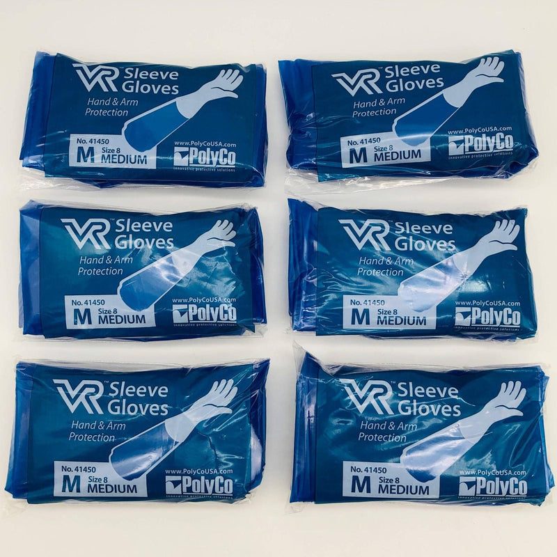 PolyCo 41450 Sleeve Gloves Medium 11 Mil Disposable Nitrile Polyolefin 6 Pairs 1