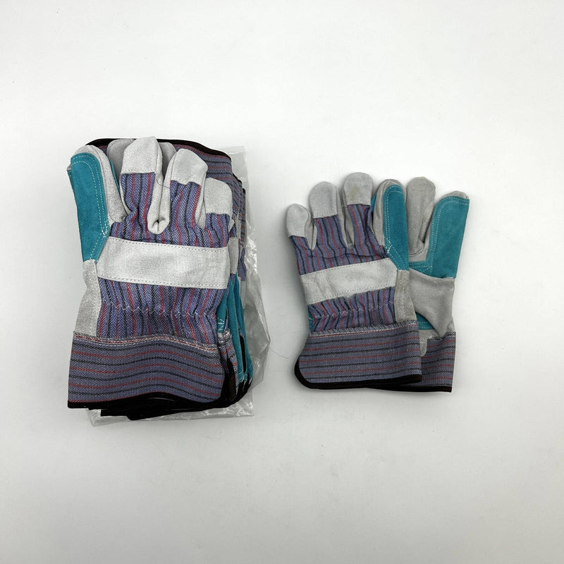 PIP 84-7533J Leather Gloves Large Double Palm Gunn Cut Wing Thumb 12 Pairs 8