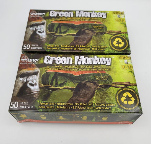 Green Monkey Nitrile Gloves XL Powder Free Textured Biodegradable 6 mil 100 Pack 1