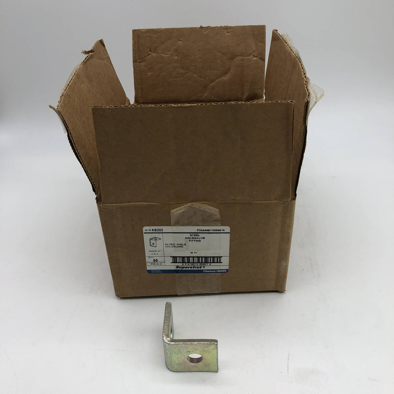 50pk Superstrut AB202 Angle Fitting Steel 90-Degree 2-Hole With GoldGalv Finish 10