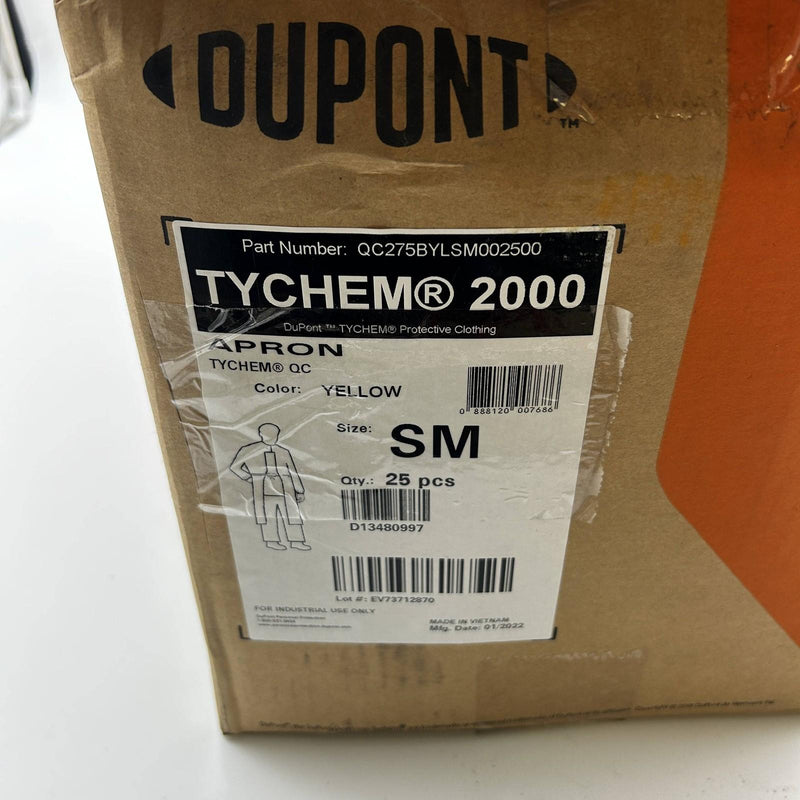 Dupont Tychem 2000 Sleeved Apron Size Small Yellow QC275BYLSM002500 25 pcs/Case 4