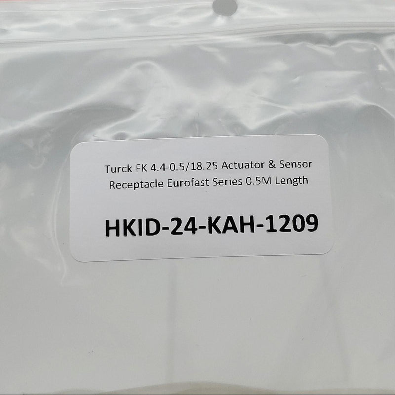 Turck FK 4.4-0.5/18.25 Actuator & Sensor Receptacle Eurofast Series 0.5M Length 5