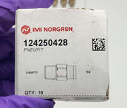Norgren IMI 1/4" NPTF Push-In Straight Fittings 124250428 PNEUFIT Box of 10 5