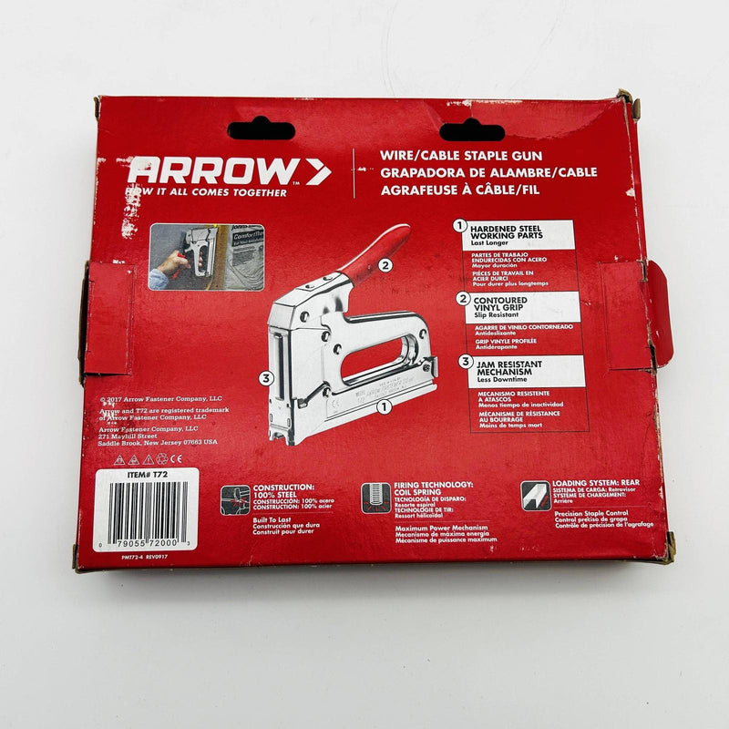 Arrow T72 Wire Cable Staple Gun Wiretacker Insulated Fastener w/ Wire Guide 4