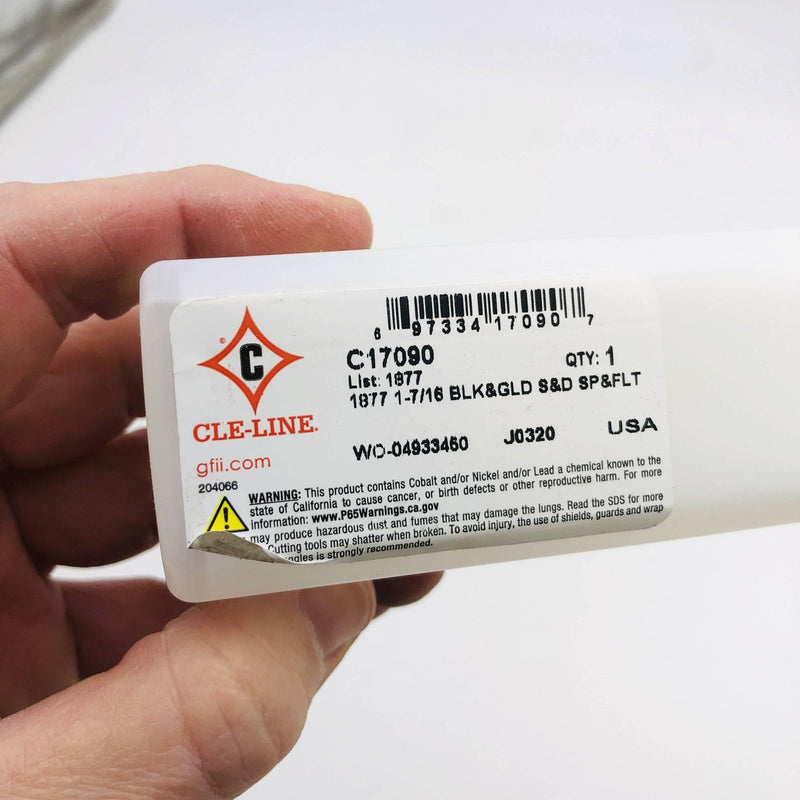 Cle-Line C17090 Reduced Shank Drill 1877 1-7/16 Blk & Gld S&D SP&FLT 2