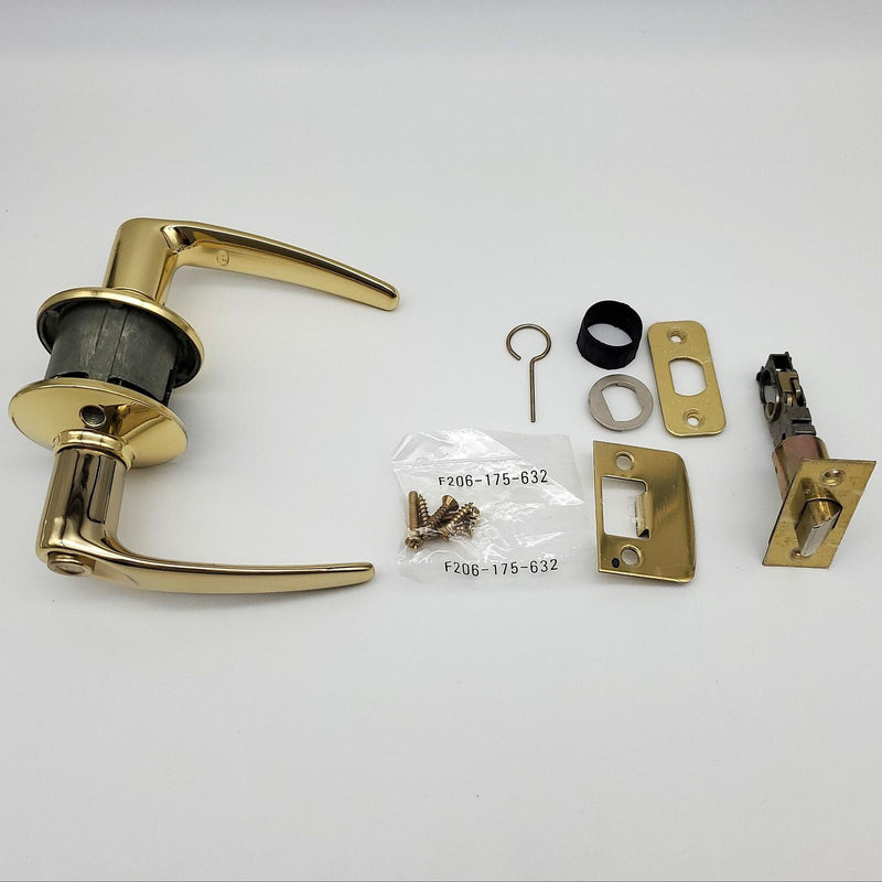 Schlage Door Lever Privacy Lock 2-3/8" to 2-3/4" Backset F40NV JAZ Bright Brass 2