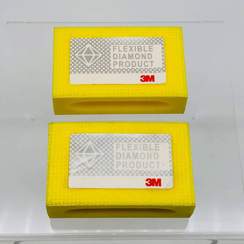 3M 80099 Diamond Hand Lap 2-1/4 x 3-3/4 M40 Mic 6200J Flexible Yellow 2pk 1
