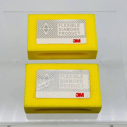3M 80099 Diamond Hand Lap 2-1/4 x 3-3/4 M40 Mic 6200J Flexible Yellow 2pk 1