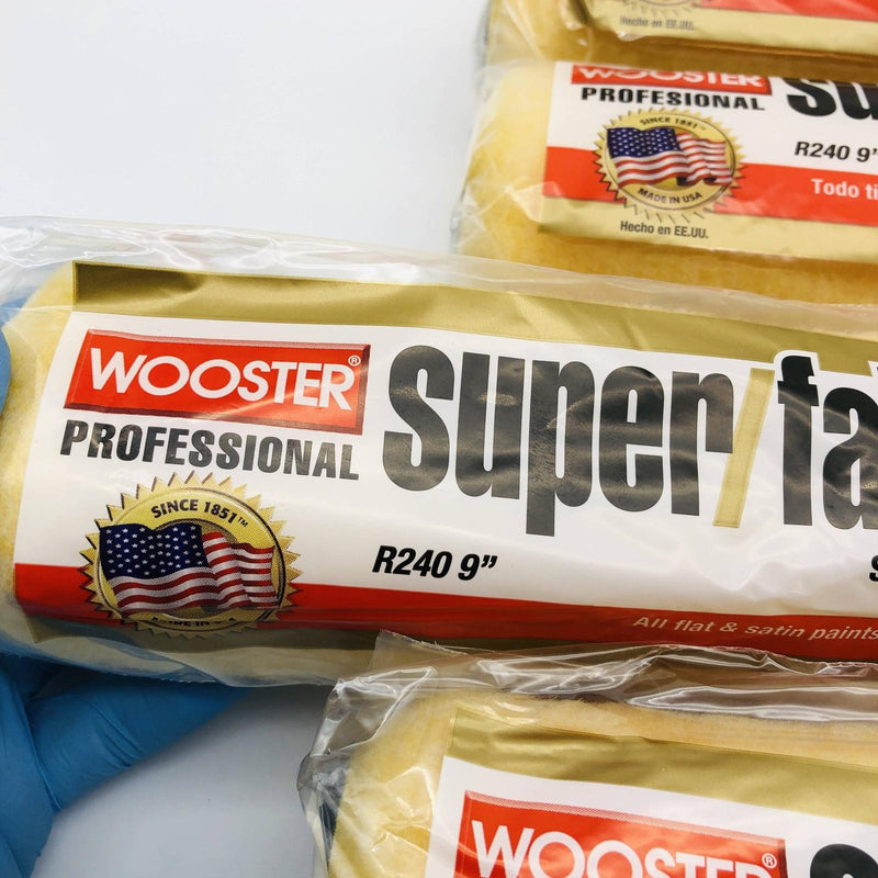 Wooster R240 Paint Roller Cover 9in w/ 1/2 Nap Super Fab Semi-Smooth 10pk 3