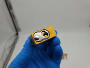 2x American Lock Lockout Padlocks 1" Shackle 1-1/2" Body Gold Keyed Alike 1 Key 4