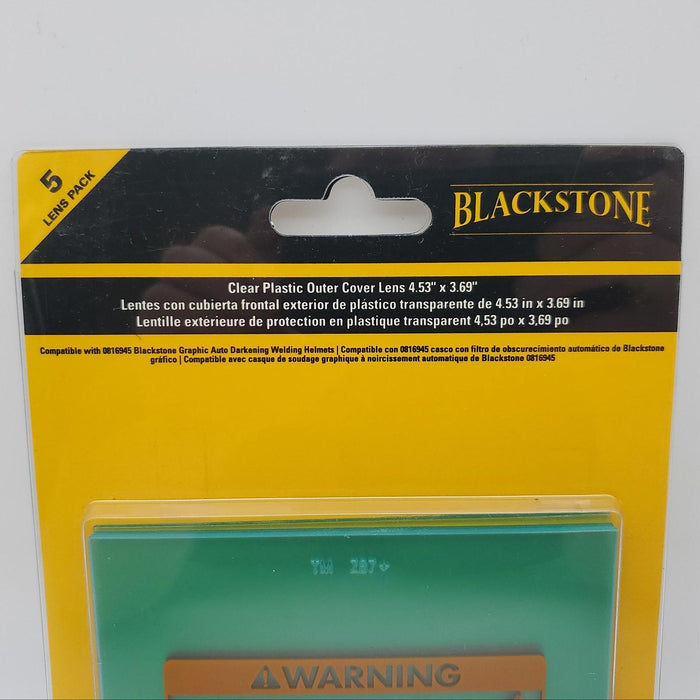 5x Blackstone 0816951 Welding Helmet Outer Cover Lens 4.53" x 3.69" fits 0816945 2