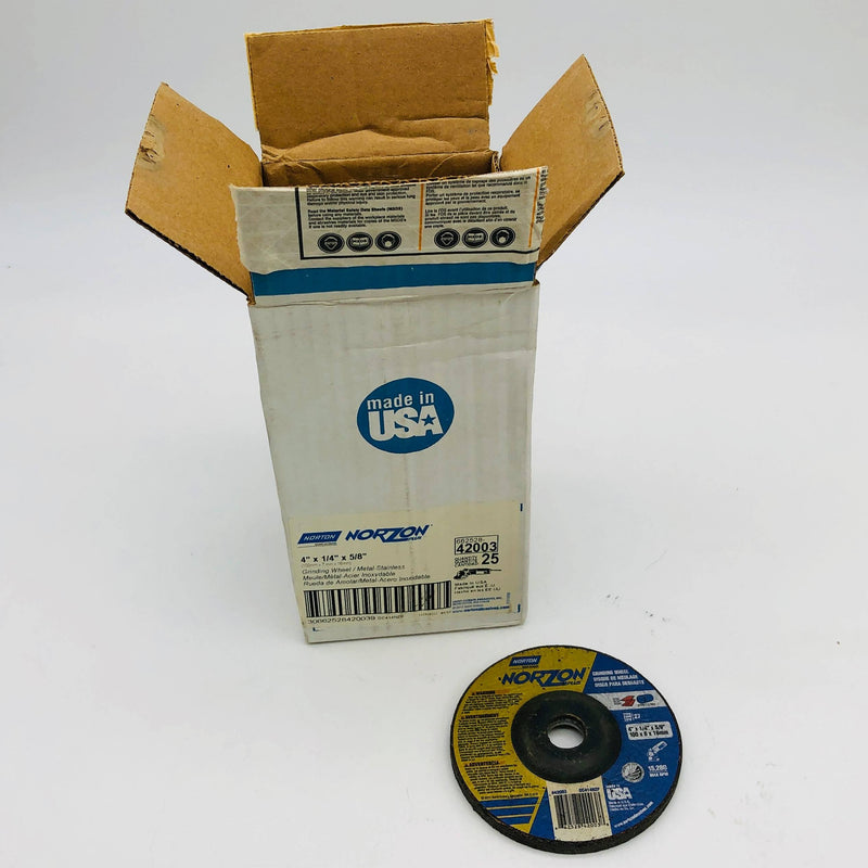 Norton 42003 Grinding Wheel 4X1/4X5/8 Norzon Plus 66252842003 25pk 1