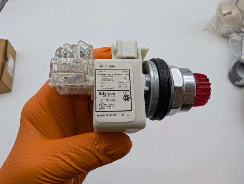 Schneider Electric 9001K2L35RH13 Momentary Pushbutton Switch Red Illuminated