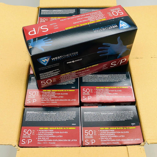 West Chester 2550 Disposable Gloves Small Posi Shield PF Latex 10 Boxes/Case 1