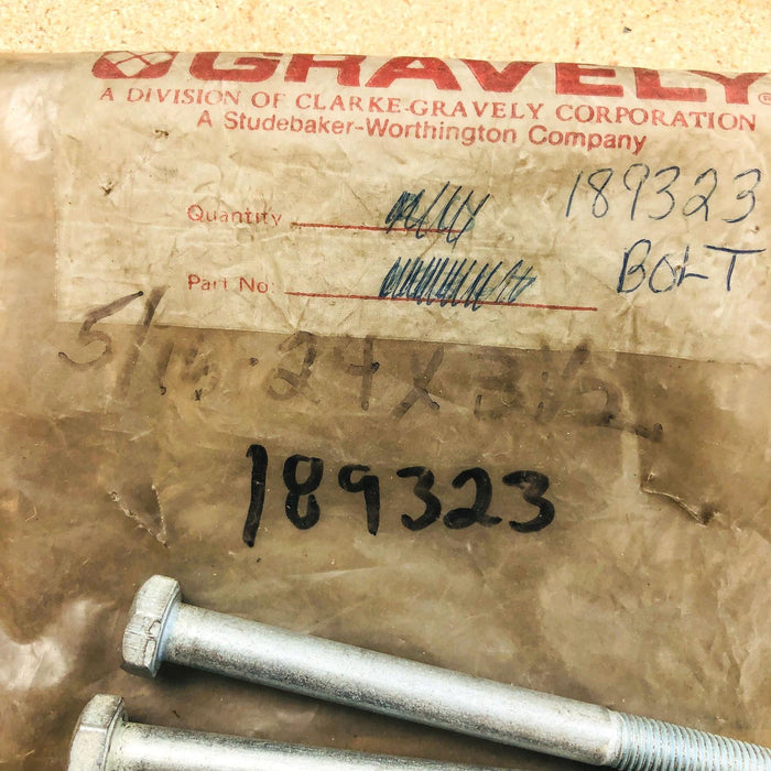 Gravely 189323 Bolt Hex 5/16-24x3-1/2 OEM NOS Replaced by 05938700 2