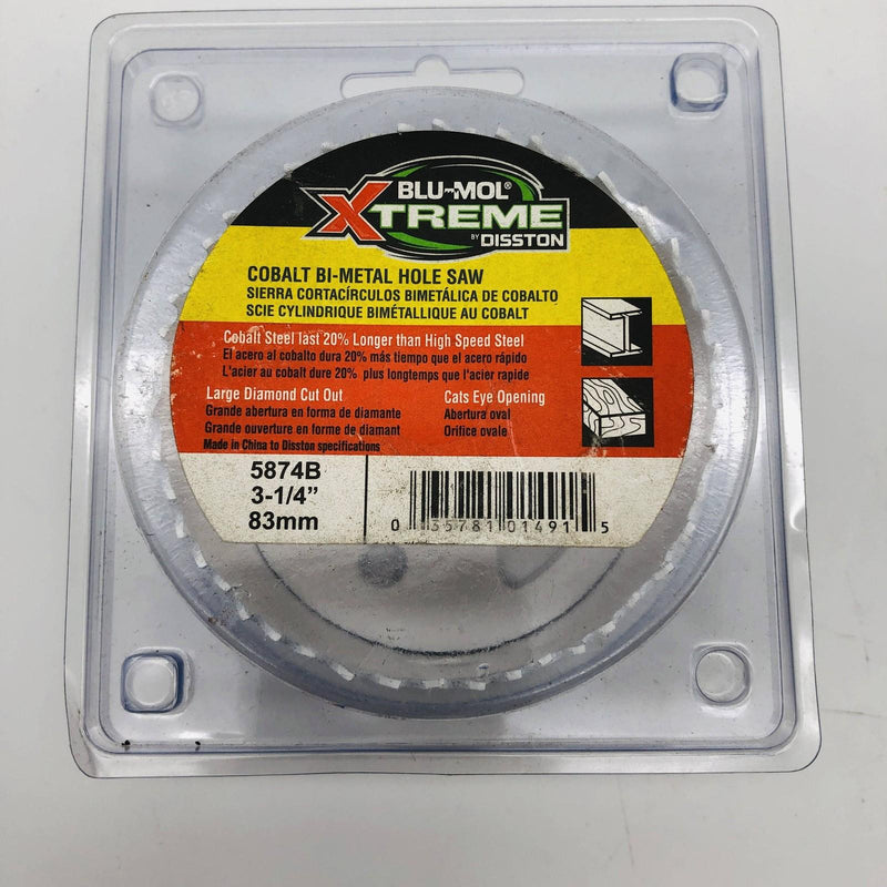 Blu Mol Xtreme 5874B Hole Saw 3-1/4"/83mm Cobalt Steel Bi-Metal Cats Eye Opening 2