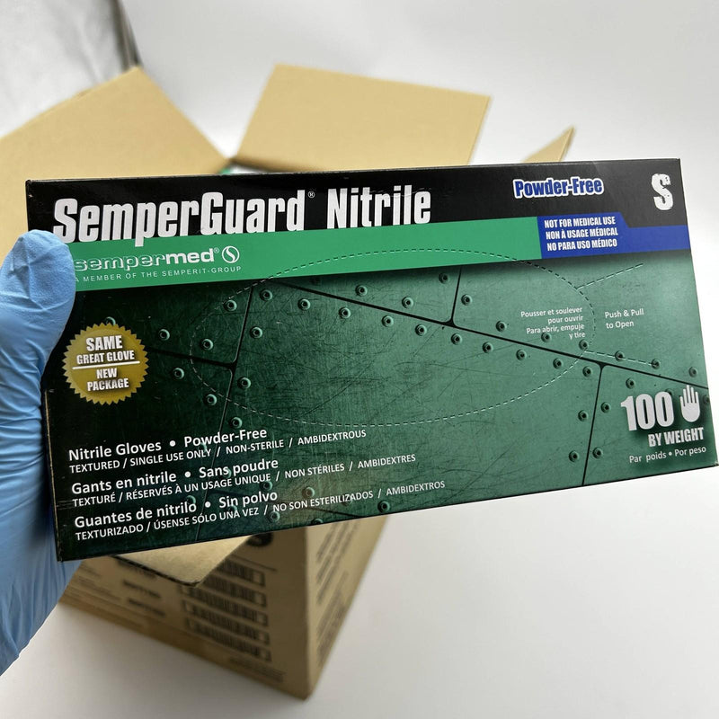 SemperGuard Nitrile INIPFT102 Disposable Gloves Size Small Powder Free 1000/Case 2