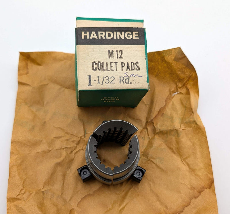 Hardinge M12 1-1/32" Round Serrated Collet Pads 3-Segment for M12 Collet