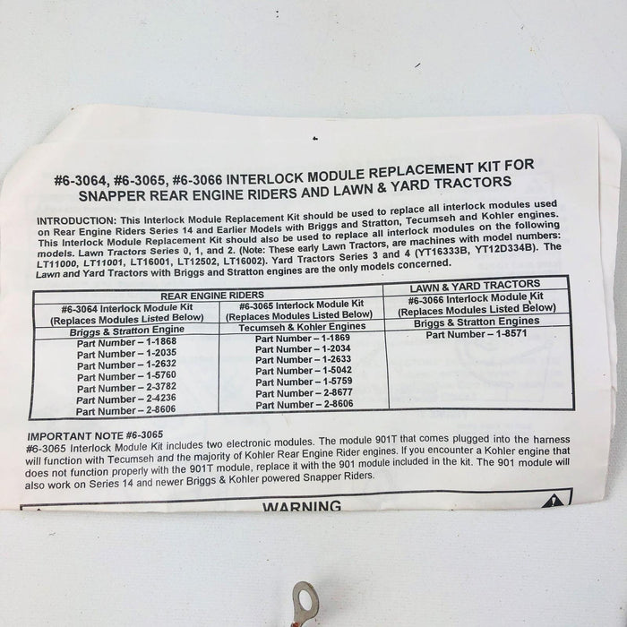 Snapper 63065 Module Kit TEC RER 1601 HG4 Riding OEM NOS Replaced by 7063065YP 3