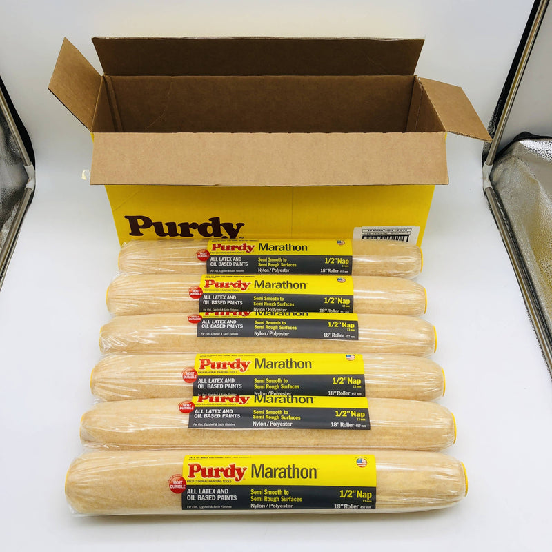 Purdy 144602183 Paint Roller Cover 1/2in Nap by 18in Semi Smooth-Rough 6 Pack 9