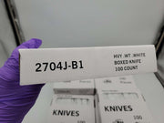 Disposable Plastic Knives Bulk 1000 Count White Heavyweight 10x 100 Count Boxes 4