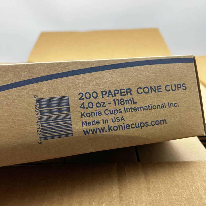 Konie KCI40KR Rolled Rim Paper Cone Water Cups 4 oz White Cold Only 5000/Carton