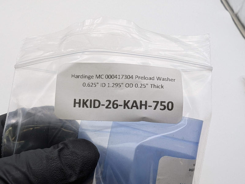Hardinge MC 000417304 Preload Washer 0.625" ID 1.295" OD 0.25" Thick