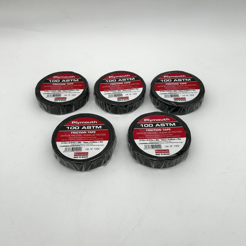 Plymouth 100 ASTM Mechanical Friction Tape .75in x .015in x 60ft Cat No 1002 5pk 7