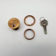 Kwikset Mortise Lock Cylinder No 364 Satin Bronze 1" Length 2 Keys USA Made NOS 2