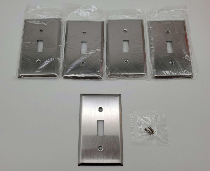 Mulberry Stainless Steel Single Gang Switch Covers 97071 Pack of 5 1
